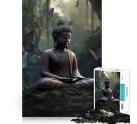 Puzzle de 1000 pièces pour Adolescents Bouddha Papillon Zen Ajustement serré Jeu de réflexion et de compétences Amusant Loisirs Loisirs Décoration de Noël (38x26cm)
