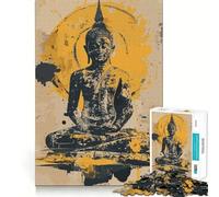 Puzzle de 1000 pièces pour Adolescents,Bouddha,Style Ancien,Art aux découpes nettes,Jeu cognitif Amusant,Divertissement pour Les Temps Morts,décoration de Noël pour la Maison (38x26cm)