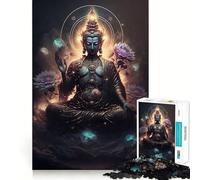 Puzzle de 1000 pièces pour Adolescents Bouddha V Sharp Cut Craft Jeu cognitif Amusant Jeu de Temps Libre Décoration de Noël pour la Maison (38x26cm)