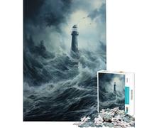 Puzzle de 1000 pièces pour Adolescents Brise Marine et Phare Défi intellectuel Jouet addictif Jeu éducatif Niveau de difficulté élevé Idée Cadeau Parfaite (Dimensions 38x52cm)