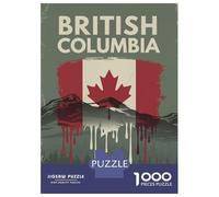Puzzle De 1000 Pièces pour Adolescents British Columbia Flag Puzzle pour Adultes Jeu Manuel pour Améliorer La Mémoire Cadeau d'anniversaire, Cadeaux, 52x38cm/1000pcs