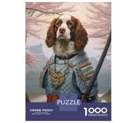Puzzle De 1000 Pièces pour Adolescents Brittany Spaniel Samurai Puzzles pour Adultes, Jouet, Décoration Murale, Une Œuvre d'art, Difficile Et Stimulant 52x38cm/1000pcs