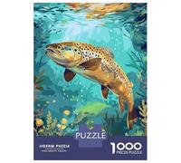 Puzzle De 1000 Pièces pour Adolescents Brown Trout Underwater Casse-tête pour Adolescents - Jeu Difficile Et Stimulant - Cadeau 52x38cm/1000pcs