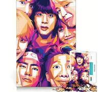 Puzzle de 1000 pièces pour Adolescents BTS WPAP,Jeu d'ajustement précis,défi Mental,Jouet pour se détendre et s'amuser,scène de Noël (38x26cm)