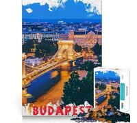Puzzle de 1000 pièces pour Adolescents Budapest Sharp Cut Craft Jeu cognitif Amusant Jeu de Temps Libre Décoration de Noël pour la Maison (50x75cm)