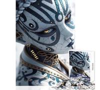 Puzzle de 1000 pièces pour Adolescents Buste féminin Cyberpunk Décoration Murale Cadeau d'anniversaire Jeu Relaxant pour stimuler Le Cerveau et la dextérité Dimensions 38x52cm