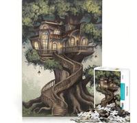 Puzzle de 1000 pièces pour Adolescents cabane dans Les Arbres nichée dans Les Branches décoration Murale entraînez Votre Cerveau et Vos Mains pour Les Jeux 38x26cm