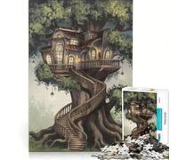 Puzzle de 1000 pièces pour Adolescents cabane dans Les Arbres nichée dans Les Branches décoration Murale entraînez Votre Cerveau et Vos Mains pour Les Jeux 38x52cm