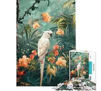Puzzle de 1000 pièces pour Adolescents Cacatoès Blanc dans Un Paradis Tropical Difficulté et défi Décoration Murale Jeu de Puzzle à Faire soi-même pour Les 14 Ans et Plus (38x26cm)