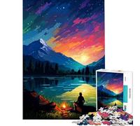 Puzzle de 1000 pièces pour Adolescents Camping en Alaska Jeu Manuel en Pixel Art Jouet addictif pour cultiver la Patience Cadeau Artistique et éducatif (Dimensions 38x26cm)