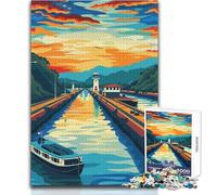 Puzzle de 1000 pièces pour Adolescents - Canal de Panama - Idéal pour se détendre et se Relaxer - Découpe Nette et régulière - Dimensions:38x26cm
