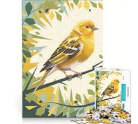 Puzzle de 1000 pièces pour Adolescents Canari doré éclatant au Soleil décoration Murale stimule la mémoire Cadeau Unique pour Un Anniversaire ou Noël 50x75cm