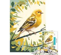 Puzzle de 1000 pièces pour Adolescents Canari doré éclatant au Soleil Jeu éducatif et Stimulant Divertissement Familial Cadeau d'anniversaire (38x52cm)