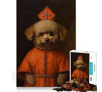 Puzzle de 1000 pièces pour Adolescents Caniche Nain, Le Pape, Découpe Nette, Jeu de Loisirs créatifs, Jeu cognitif, Décoration de Noël pour la Maison (38x26cm)