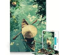 Puzzle de 1000 pièces pour Adolescents Canoë sur des eaux tranquilles Jeu de Loisirs créatifs et cognitifs Décoration de Noël pour la Maison (50x75cm)