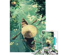 Puzzle de 1000 pièces pour Adolescents canoë sur des eaux tranquilles Jouet addictif pour cultiver la Patience Jeu Amusant Cadeau Anti-Stress pour Femmes et Hommes (Taille 38x26cm)