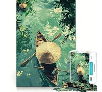 Puzzle de 1000 pièces pour Adolescents canoë sur eaux tranquilles,découpe Fine,Jeu d'entraînement à la Concentration,Jeu Amusant et Calme,Cadeau de Noël (38x52cm)