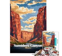 Puzzle de 1000 pièces pour Adolescents Canyon de Sumidero Mexique Affiche de Voyage Difficile et Stimulant Décoration intérieure Jeu de réflexion Convient aux Personnes de 14 Ans et Plus (50x75cm)