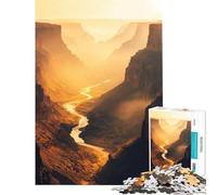 Puzzle de 1000 pièces pour Adolescents Canyon rivière Coucher de Soleil Jeu Familial addictif pour cultiver la Patience Cadeau Amusant Niveau de difficulté Difficile (Dimensions 38x26cm)