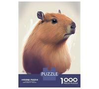 Puzzle De 1000 Pièces pour Adolescents Capybara Animal Drawing Puzzle Adulte Jeu Familial Analyse Et Logique Cadeaux d'anniversaire Et Cadeaux Uniques 52x38cm/1000pcs