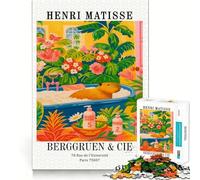 Puzzle de 1000 pièces pour Adolescents,Capybara dans Une Baignoire,Style Henri Matisse,Jeu d'assemblage précis,défi Mental,Jouet pour Un Moment de Calme et de Divertissement,scène de Noël (38x52cm)