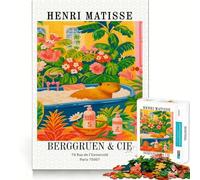 Puzzle de 1000 pièces pour Adolescents Capybara dans Une Baignoire Style Henri Matisse Jeu de Concentration et de détente Décoration Murale de Noël (50x75cm)