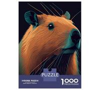 Puzzle De 1000 Pièces pour Adolescents Capybara Drawing Puzzles pour Adolescents - Jeu Manuel - Une Œuvre d'art - Cadeaux Uniques pour Un Anniversaire Ou Noël 70x50cm/1000pcs