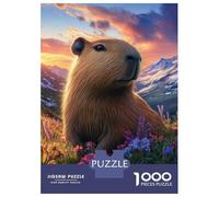Puzzle De 1000 Pièces pour Adolescents Capybara in Wildflowers Puzzle pour Adultes Jeu Familial Décoration Intérieure Cadeaux Uniques d'anniversaire Et De Noël 52x38cm/1000pcs