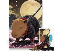 Puzzle de 1000 pièces pour Adolescents,Capybara Samouraï avec Katana,Jeu aux Bords Nets,Casse-tête cognitif,Jeu d'inactivité,Décoration de Noël,Cadeau (50x75cm)