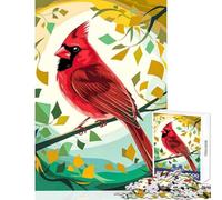Puzzle de 1000 pièces pour Adolescents Cardinal stylisé dans Une forêt colorée Jeu Antistress pour Un Anniversaire ou Noël Dimensions 38x26cm