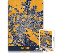Puzzle de 1000 pièces pour Adolescents, Carte de Rome, idéal pour des soirées Jeux en Famille ou comme décoration Murale Dimensions 38x26cm