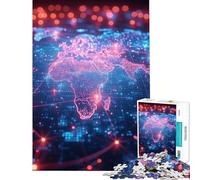 Puzzle de 1000 pièces pour Adolescents Carte du Monde aux Couleurs néon Idéal pour Un Anniversaire ou Noël Un Jeu Impossible et Artistique à partir de 14 Ans (38x26cm)