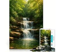 Puzzle de 1000 pièces pour Adolescents Cascade dans Une forêt luxuriante Jeu de logique et d'amusement Jeu Silencieux et Amusant Idée d'activité Artistique pour Un Anniversaire (50x75cm)