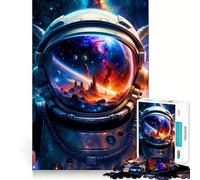 Puzzle de 1000 pièces pour Adolescents,Casque d'astronaute,Espace,Art aux Bords précis,Jouet d'entraînement cérébral,Jeu d'ambiance,décoration de Noël (50x75cm)