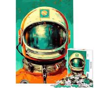 Puzzle de 1000 pièces pour Adolescents Casque d'astronaute rétro stimule Le Cerveau Cadeau d'anniversaire décoration Murale à partir de 14 Ans (38x52cm)