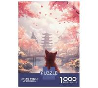Puzzle De 1000 Pièces pour Adolescents Cat in Japanese Garden Jeu De Réflexion Amusant Et Humoristique, Cadeau Unique pour Un Anniversaire Ou Noël 70x50cm/1000pcs