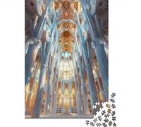 Puzzle De 1000 Pièces pour Adolescents Cathedral Interior Architecture Puzzles pour Adolescents - Défi Difficile - Chaque Pièce Est Unique - Jouets Éducatifs 38x26cm/1000pcs