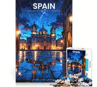 Puzzle de 1000 pièces pour Adolescents Cathédrale de Saint-Jacques-de-Compostelle, Jeux de détente, activités Amusantes à la Maison, pour Les passionnés de Jeux vidéo 38x52cm