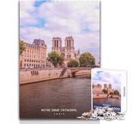 Puzzle de 1000 pièces pour Adolescents - Cathédrale Notre-Dame - Jeu éducatif de précision - Dimensions:38x52cm