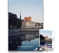 Puzzle de 1000 pièces pour Adolescents - Cathédrale Notre-Dame - Jeu éducatif de précision - Dimensions:50x75cm