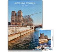 Puzzle de 1000 pièces pour Adolescents - Cathédrale Notre-Dame - Jeu éducatif - Découpe de précision - Cadeau d'anniversaire - Dimensions:50x75cm