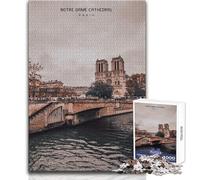 Puzzle de 1000 pièces pour Adolescents - Cathédrale Notre-Dame - Jeu éducatif Familial d'analyse et de logique - Idéal comme Cadeau - Dimensions:50x75cm