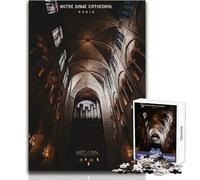 Puzzle de 1000 pièces pour Adolescents, Cathédrale Notre-Dame, Jeu Impossible, Activités familiales, Cadeau de Noël Secret, Dimensions:38x26cm