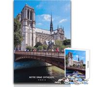 Puzzle de 1000 pièces pour Adolescents, Cathédrale Notre-Dame, Jeu Impossible, Activités familiales, Cadeau de Noël Secret, Dimensions:38x52cm