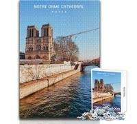 Puzzle de 1000 pièces pour Adolescents, Cathédrale Notre-Dame, Jeu Impossible, Activités familiales, Cadeau de Noël Secret, Dimensions:38x52cm