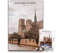Puzzle de 1000 pièces pour Adolescents, Cathédrale Notre-Dame, Jeu Impossible, Activités familiales, Cadeau de Noël Secret, Dimensions:50x75cm