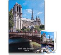 Puzzle de 1000 pièces pour Adolescents, Cathédrale Notre-Dame, Jeu Impossible, Activités familiales, Cadeau de Noël Secret, Dimensions:38x26cm