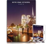 Puzzle de 1000 pièces pour Adolescents - Cathédrale Notre-Dame - Jeu intellectuel, Amusant et Artistique - Cadeau - Dimensions:38x26cm