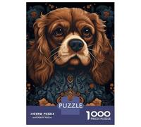 Puzzle De 1000 Pièces pour Adolescents Cavalier King Dog Petite Puzzle pour Adultes Jeu Manuel pour Améliorer La Mémoire Cadeau d'anniversaire, Cadeaux, 52x38cm/1000pcs