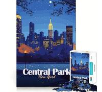 Puzzle de 1000 pièces pour Adolescents Central Park la Nuit,New York Design Finement découpé Jeu de Concentration pour se détendre et Passer Un Moment agréable Cadeau de Noël